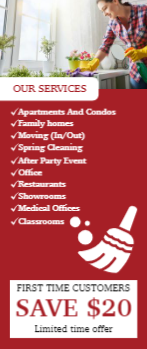 Cleaning Services Rack Card 3 3.5x8.5