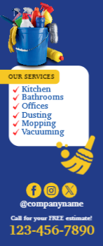 Cleaning Services Rack Card 4 3.5x8.5