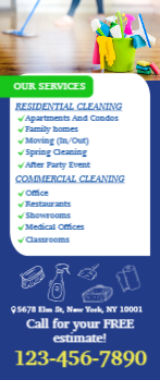Cleaning Services Rack Card 5 3.5x8.5