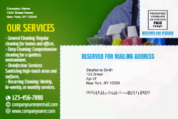 Cleaning Services Mailing Postcard 3 4x6