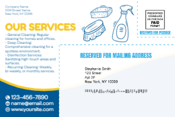 Cleaning Services Mailing Postcard 5 4x6