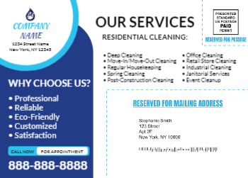 Cleaning Services Mailing Postcard 1 5x7