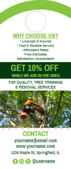 Tree Removal Door Hanger 3 3.5x8.5