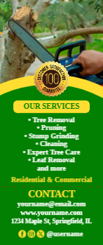 Tree Removal Door Hanger 4 3.5x8.5