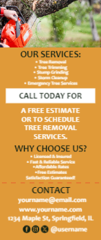 Tree Removal Door Hanger 5 3.5x8.5