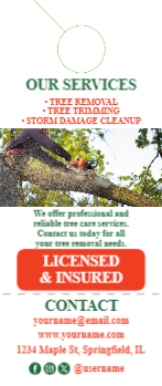 Tree Removal Door Hanger 8 3.5x8.5
