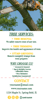 Tree Removal Door Hanger 12 3.5x8.5