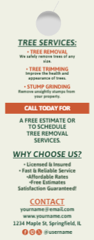 Tree Removal Door Hanger 6 4.25x11