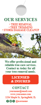 Tree Removal Door Hanger 8 4.25x11