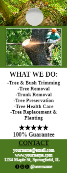 Tree Removal Door Hanger 9 4.25x11