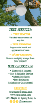 Tree Removal Door Hanger 12 4.25x11