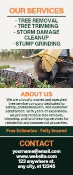 Tree Removal Rack Card 3 3.5x8.5