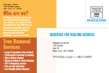 Tree Removal Mailing Postcard 1 4x6