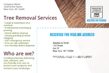 Tree Removal Mailing Postcard 3 4x6
