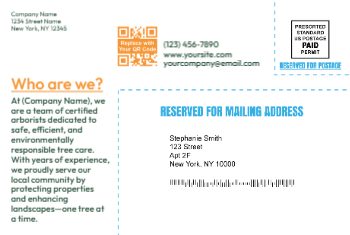 Tree Removal Mailing Postcard 4 4x6