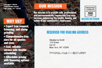 Tree Removal Mailing Postcard 5 4x6