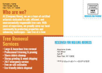 Tree Removal Mailing Postcard 1 5x7