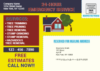 Tree Removal Mailing Postcard 1a 5x7