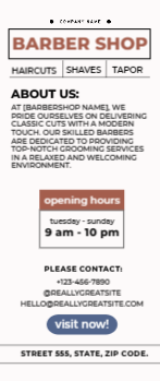 Barbershop Rack Card 1 3.5x8.5