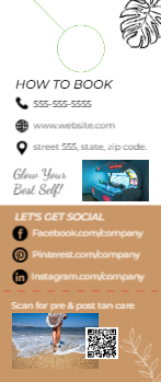 Tanning Salon Door Hanger 1b 3.5x8.5