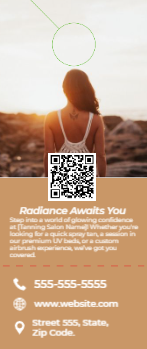 Tanning Salon Door Hanger 2b 3.5x8.5