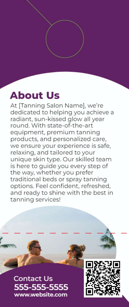 Tanning Salon Door Hanger 3b 3.5x8.5
