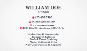 Painting Contractor Business Card 3a