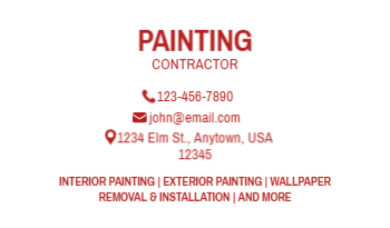 Painting Contractor Business Card 4a