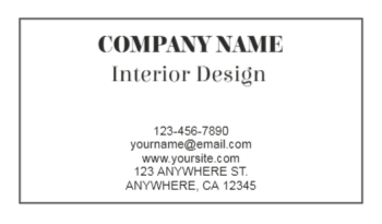 Interior Design Business Card 2a