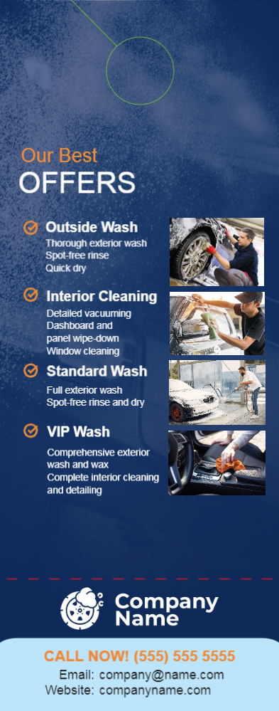 Auto Detailing & Car Wash Door Hanger 3b