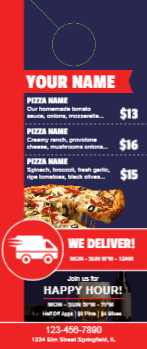 Restaurant Menu Door Hanger 3 3.5x8.5