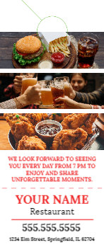 Restaurant Menu Door Hanger 5 3.5x8.5