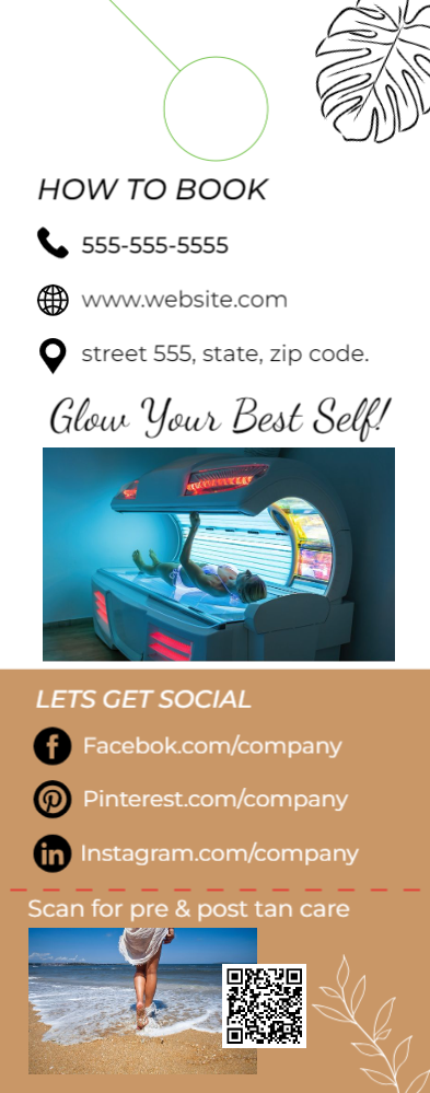 Tanning Salon Door Hanger 1 4.25x11