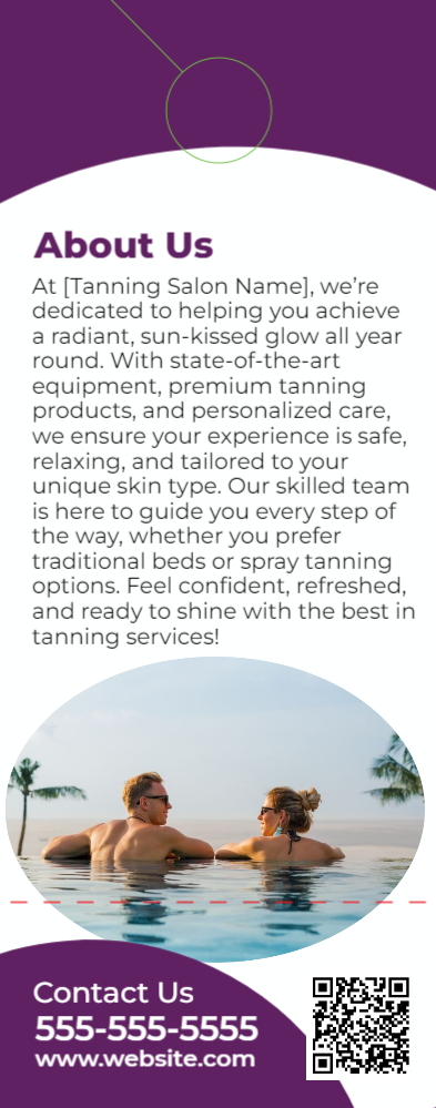 Tanning Salon Door Hanger 3 4.25x11