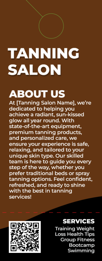 Tanning Salon Door Hanger 4 4.25x11