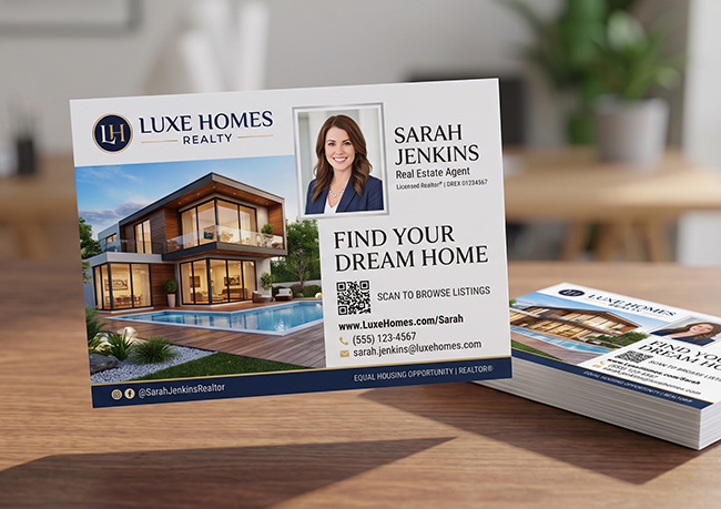 Custom Postcards with a modern design for a realtor
